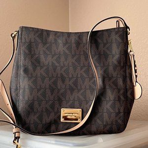 Michael Kors Jet Set Travel Messenger Crossbody ShoulderPurse - Brown - Vintage
